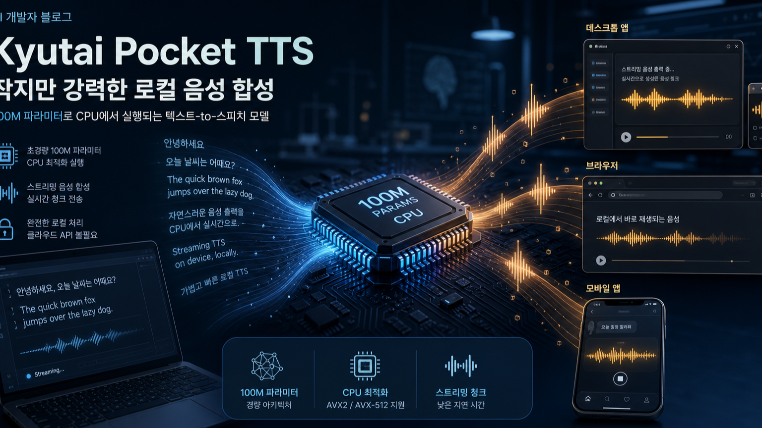 Kyutai Pocket TTS: 음성 AI가 클라우드 API에서 CPU 런타임으로 내려오는 순간